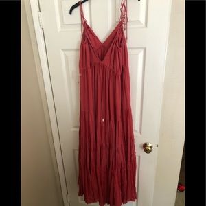 Free People Maxi Dress in an orange/red